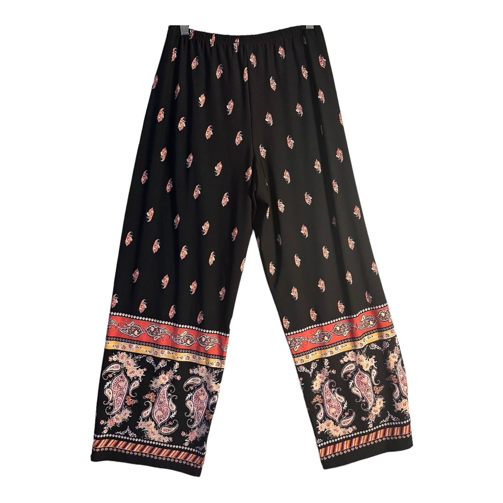 Melissa Paige Petite PL Multicolor Pull On Pants Geometric Elastic Waist Stretch